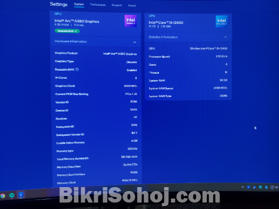 Desktop Setup |intel I5 12th |32gb Ddr5 |180hz Curved